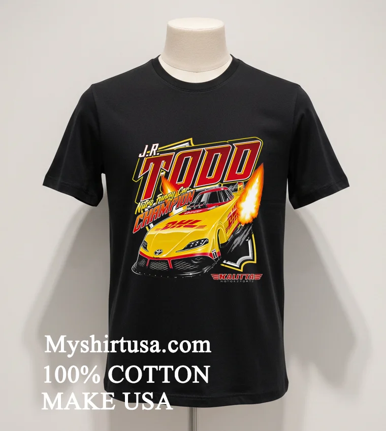 J.r. Todd Nitro Funny Car Champion Dhl Racing funny america t-shirts - balck-shirt Jr Todd Nitro Funny Car Champion Dhl Racing Shirt Balck Shirt