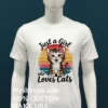 Just A Girl Who Love Cats Cute Shirt White T Shirt 1