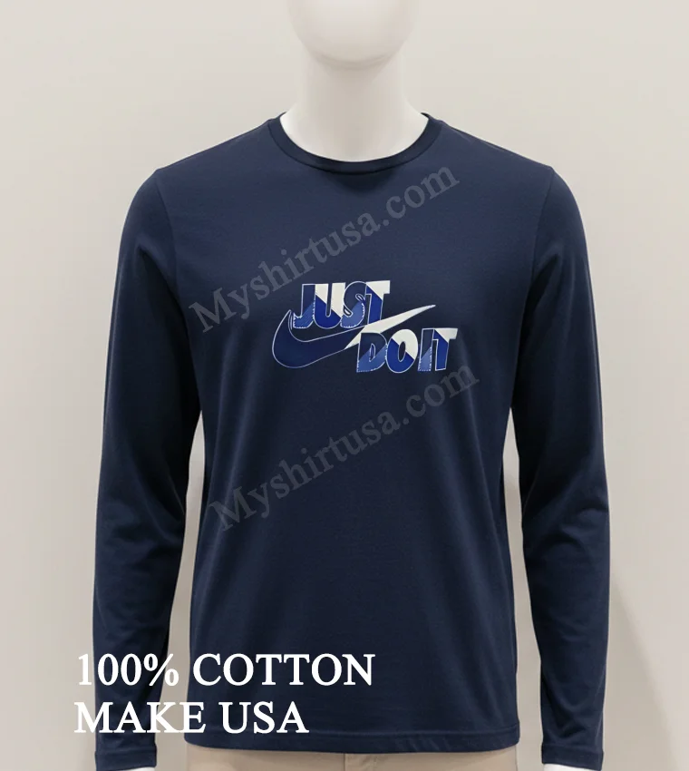 Just Do It Nike Swoosh Horizontal Distorted Text Shirt Hoodie Shirt 1