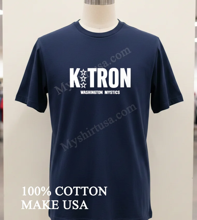 K Tron Washington Mystics Wnba Basketball White Logo Shirt Navy Shirt 1