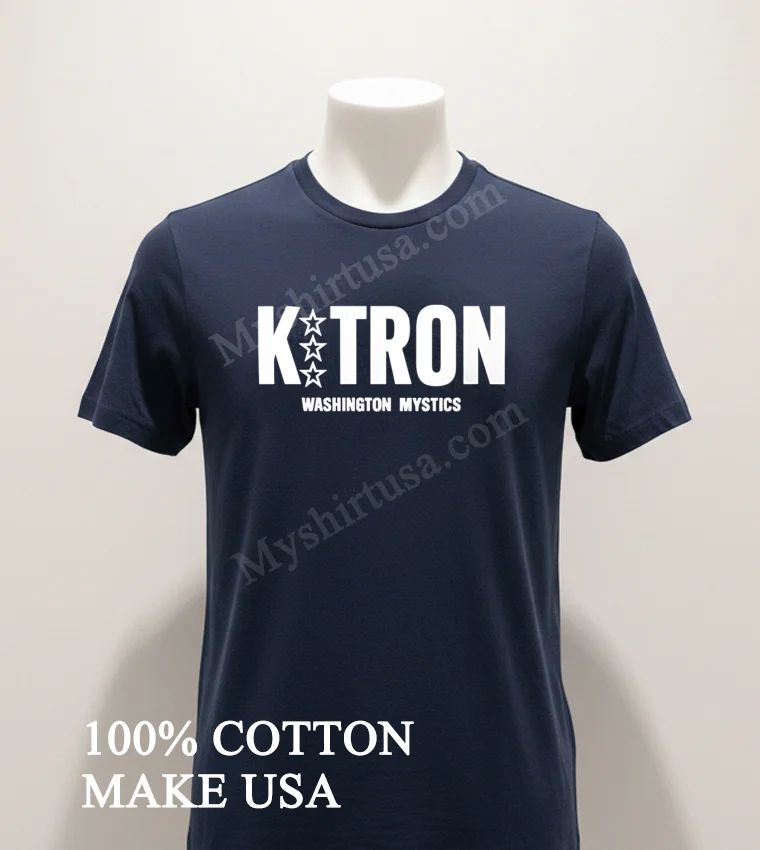 K Tron Washington Mystics Wnba Basketball White Logo Shirt Navy Shirt