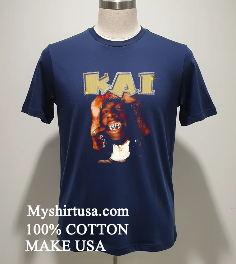 Kai Cenat Diamond Grillz All Gold Everything Fan Art Shirt - navy-shirt Kai Cenat Diamond Grillz All Gold Everything Fan Art Shirt Navy Shirt 1