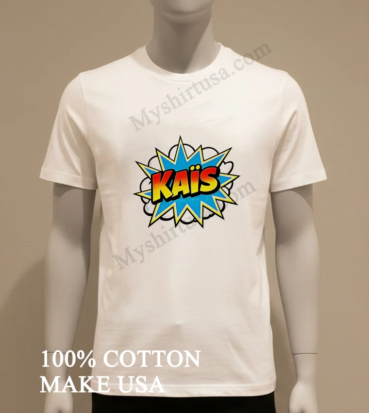 Kais Name In Colorful Comic Book Pop Art Style Shirt White T Shirt
