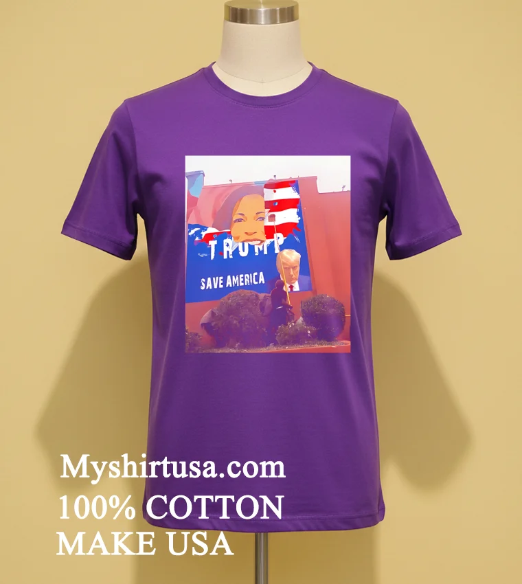 Kamala Was Replaced By Trump Poster Shirt - purple-shirt Kamala Was Replaced By Trump Poster Shirt Purple Shirt