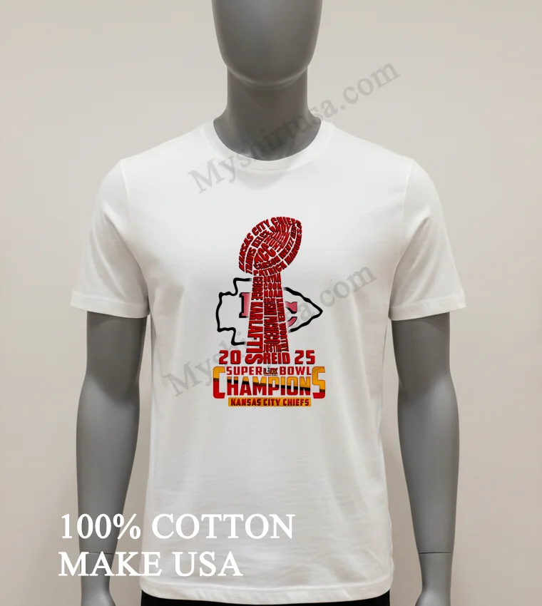Kansas City Chiefs Football Champions Super Bowl 2025 White Shirt White T Shirt 1