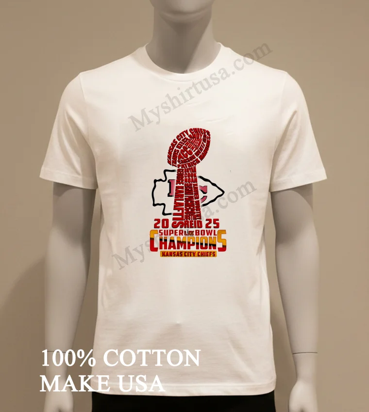 Kansas City Chiefs Football Champions Super Bowl 2025 White Shirt White T Shirt