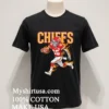 Kansas City Chiefs Mens Football Skeleton Player Burning Shirt Balck Shirt 1