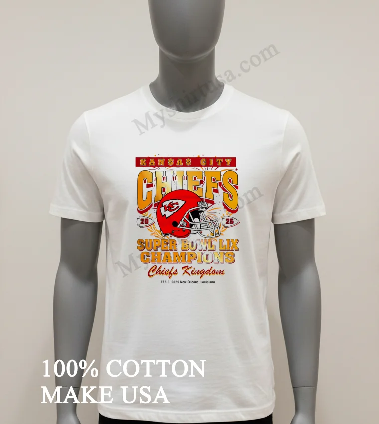 Kansas City Chiefs Super Bowl 2025 Champions Chiefs Kingdom Shirt White T Shirt 1