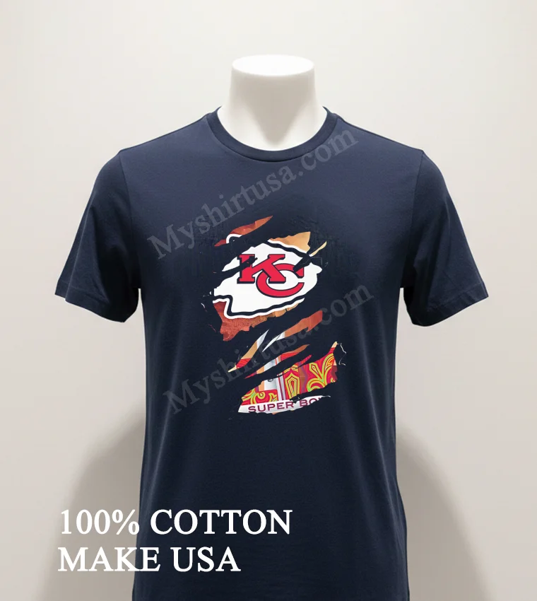 Kansas City Chiefs Super Bowl Lix 2025 New Logo Team Design Shirt Navy Shirt 1