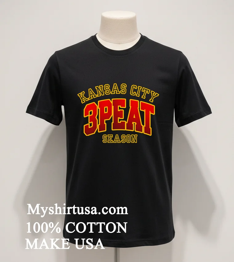 Kansas City Football 3 Peat Season Shirt Balck Shirt