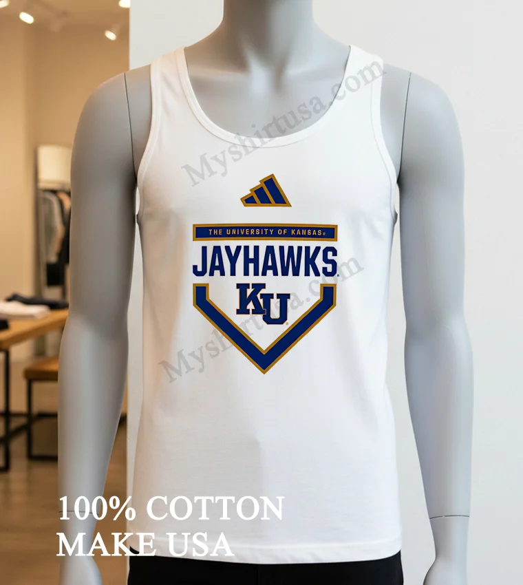 Kansas Jayhawks Adidas Home Plate Pre Game Shirt White T Shirt 3