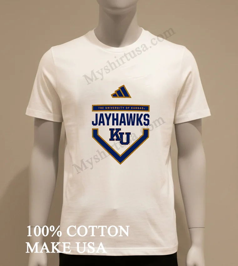 Kansas Jayhawks Adidas Home Plate Pre Game Shirt White T Shirt