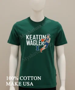 Keaton Wagler Fighting Illini Illinois Basketball College Sports funny america t-shirts