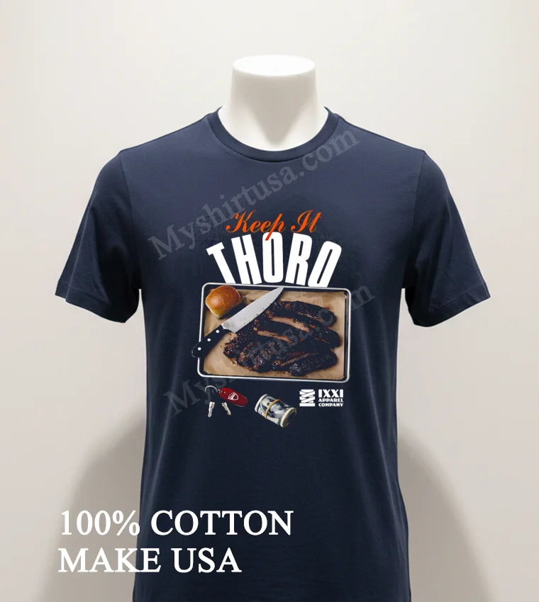 Keep It Thoro Barbecue Ribs With Knife And Money Shirt Navy Shirt 1