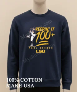 Keeping It 100 Paul Skenes Lsu Pitcher Graphic funny america t-shirts
