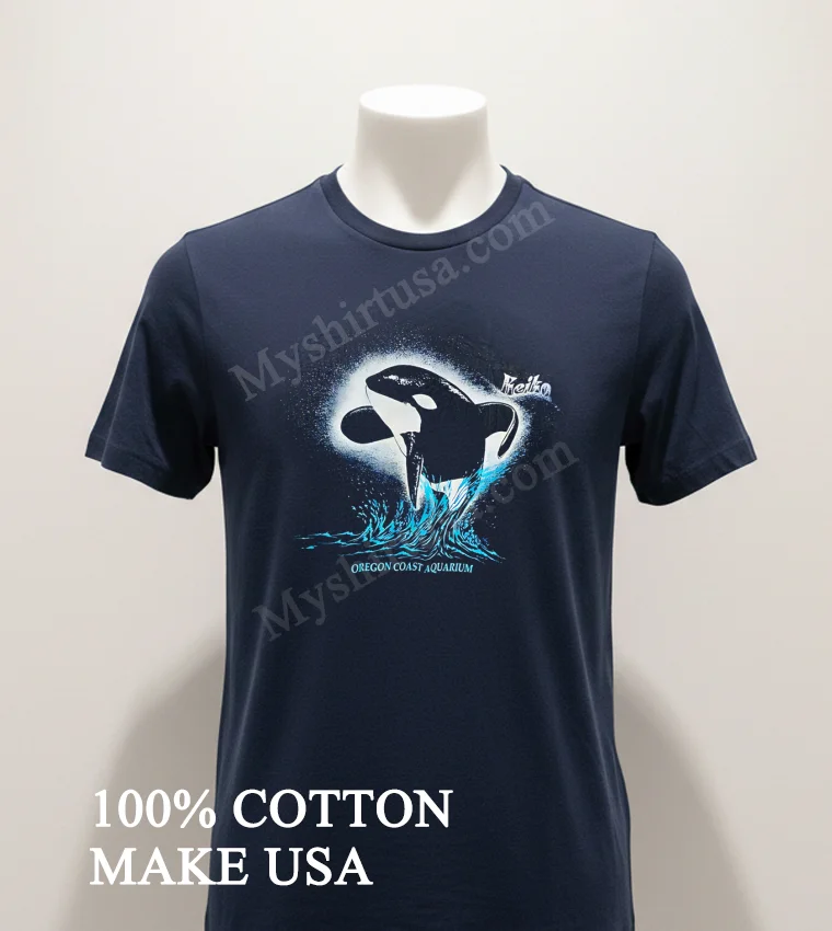 Keiko Oregon Coast Aquarium Orca Whale funny america t-shirts - navy-shirt Keiko Oregon Coast Aquarium Orca Whale Shirt Navy Shirt 1
