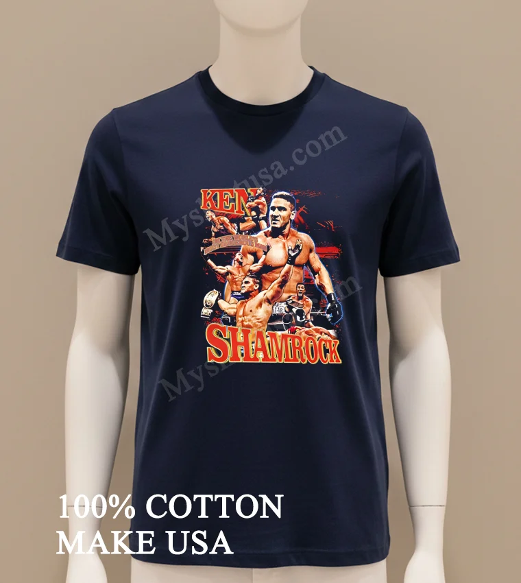Ken Shamrock The Worlds Most Dangerous Man Wrestling Vintage Shirt Navy Shirt