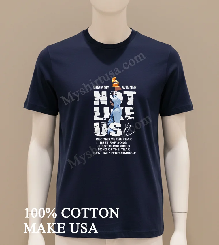 Kendrick Lamar Grammy Winner They Not Like Us funny america t-shirts - navy-shirt Kendrick Lamar Grammy Winner They Not Like Us Shirt Navy Shirt