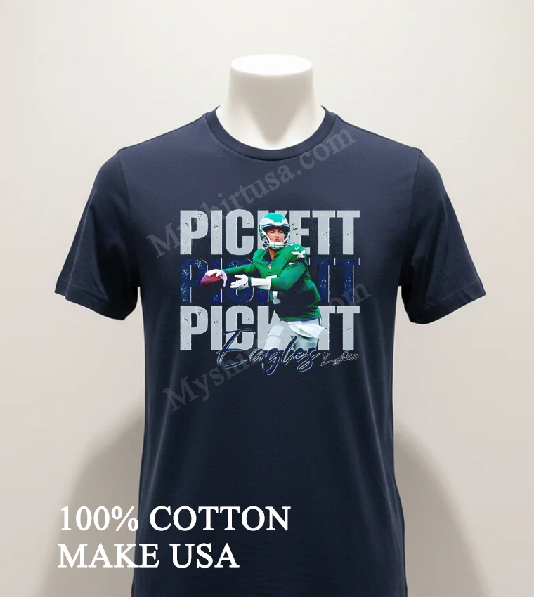 Kenny Pickett 7 Philadelphia Eagles Football Players Super Bowl 2025 Shirt Navy Shirt 1