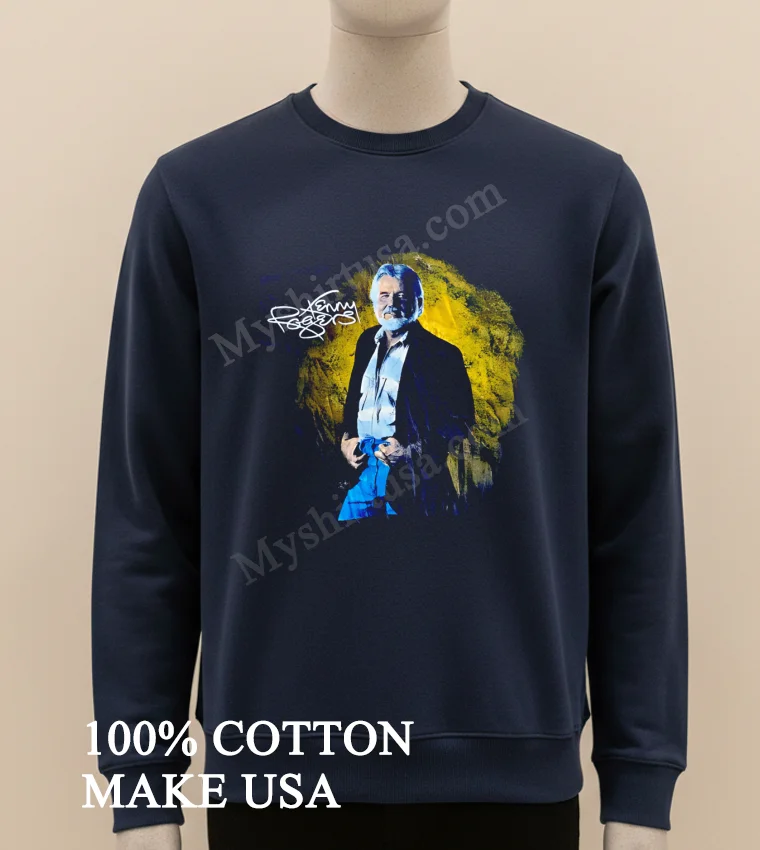 Kenny Rogers Country Music Legend Portrait Signature Shirt Long Sleve Shirt