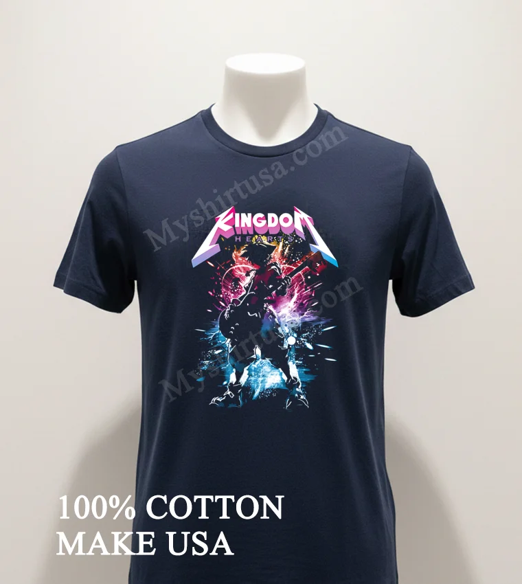 Kingdom Hearts Sora Playing Guitar In Metallica Style funny america t-shirts - navy-shirt Kingdom Hearts Sora Playing Guitar In Metallica Style Shirt Navy Shirt 1