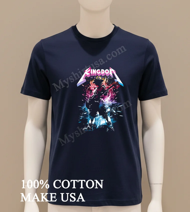 Kingdom Hearts Sora Playing Guitar In Metallica Style Shirt Navy Shirt