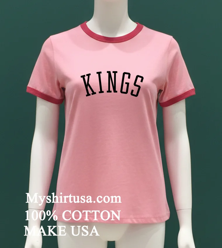 Kings Black Washed Uni Logo Shirt Pink T Shirt