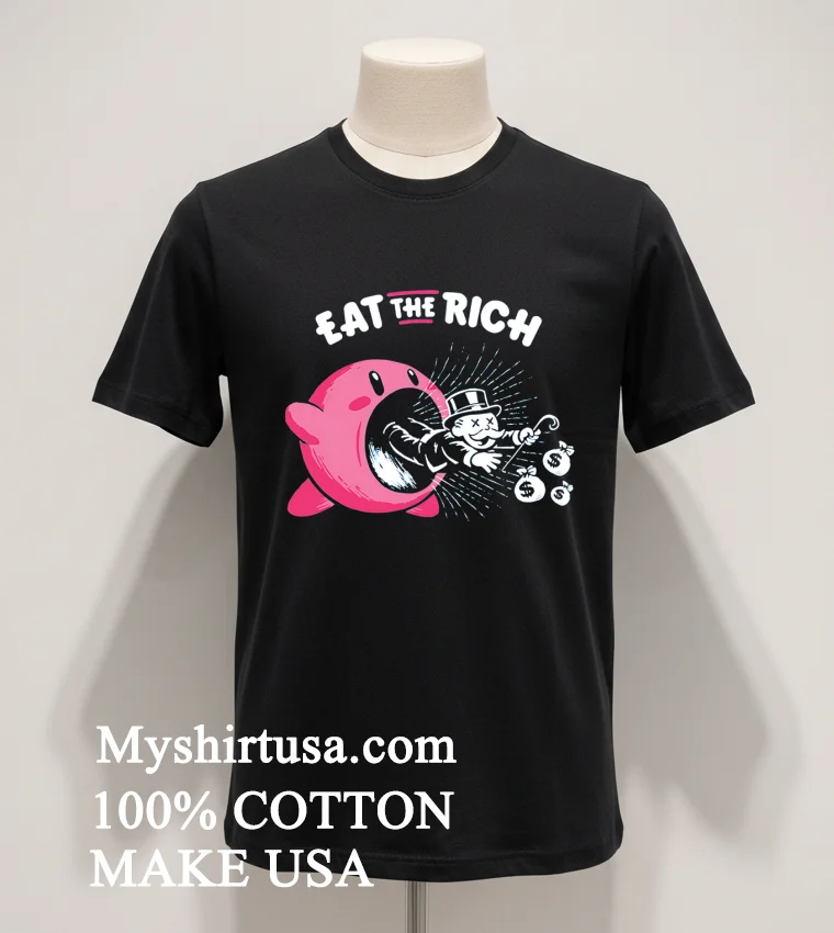 Kirby Eat The Rich Monopoly Man Parody Shirt Balck Shirt