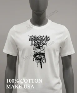 Knocked Loose Blindfolded Skull Barbed Wire Cross Chain Graphic funny america t-shirts