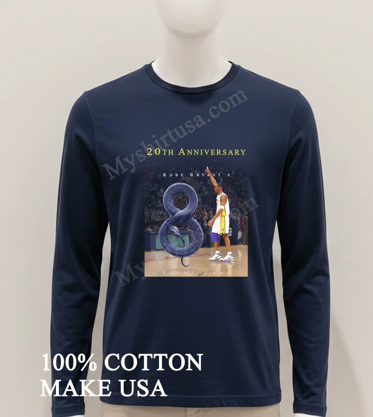Kobe Bryant 20th Anniversary Mamba Snake 81 Point Game Basketball Shirt Hoodie Shirt
