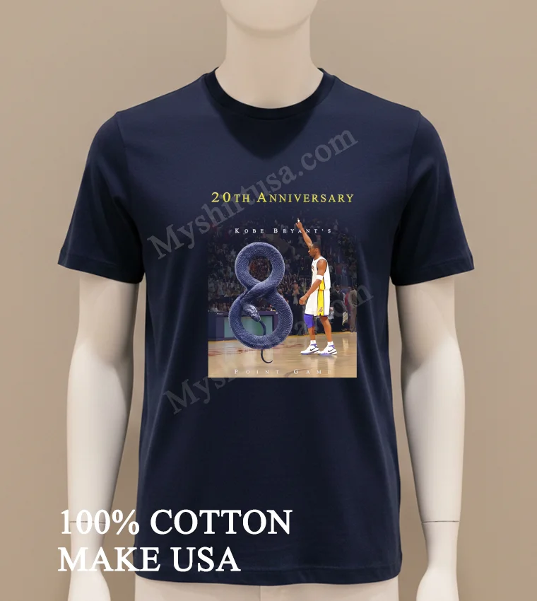 Kobe Bryant 20th Anniversary Mamba Snake 81 Point Game Basketball Shirt Navy Shirt