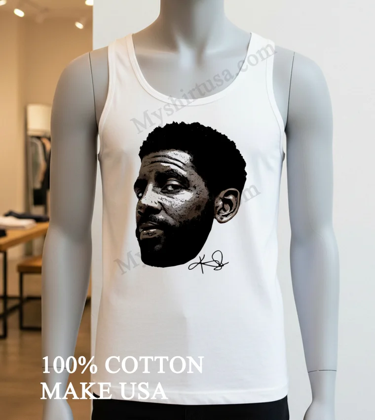 Kyrie Irving Detailed Portrait Signature Art Graphic Sports funny america t-shirts - white-t-shirt Kyrie Irving Detailed Portrait Signature Art Graphic Sports Shirt White T Shirt 3