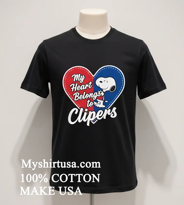La Clippers X Snoopy Cartoon Valentine 2026 Shirt - balck-shirt La Clippers X Snoopy Cartoon Valentine 2026 Shirt Balck Shirt 1