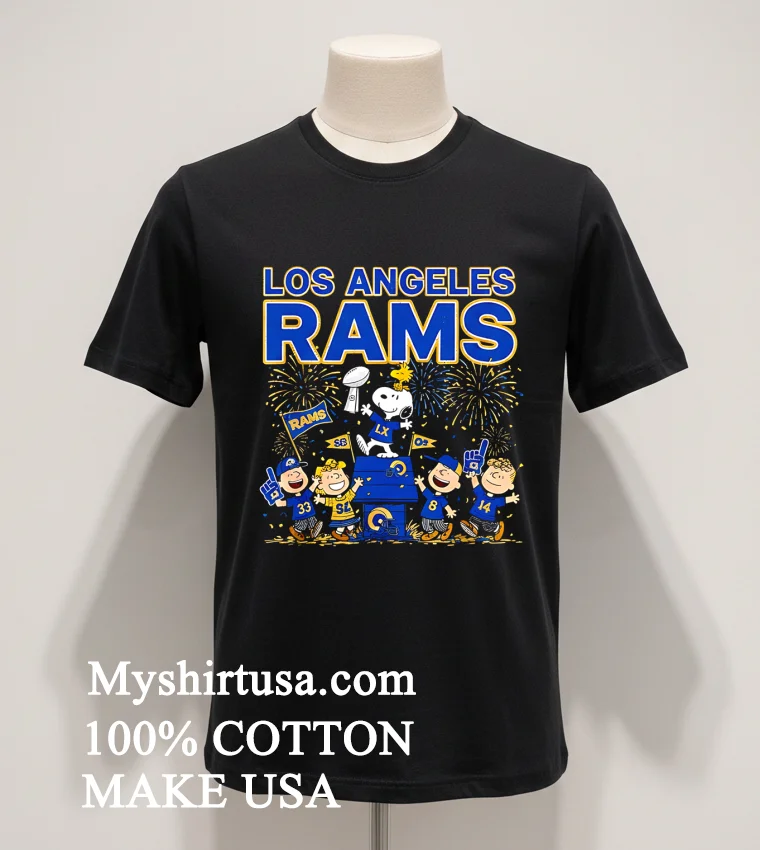 La Rams Peanuts Gang Cheers Super Bowl Lx Shirt Balck Shirt 1