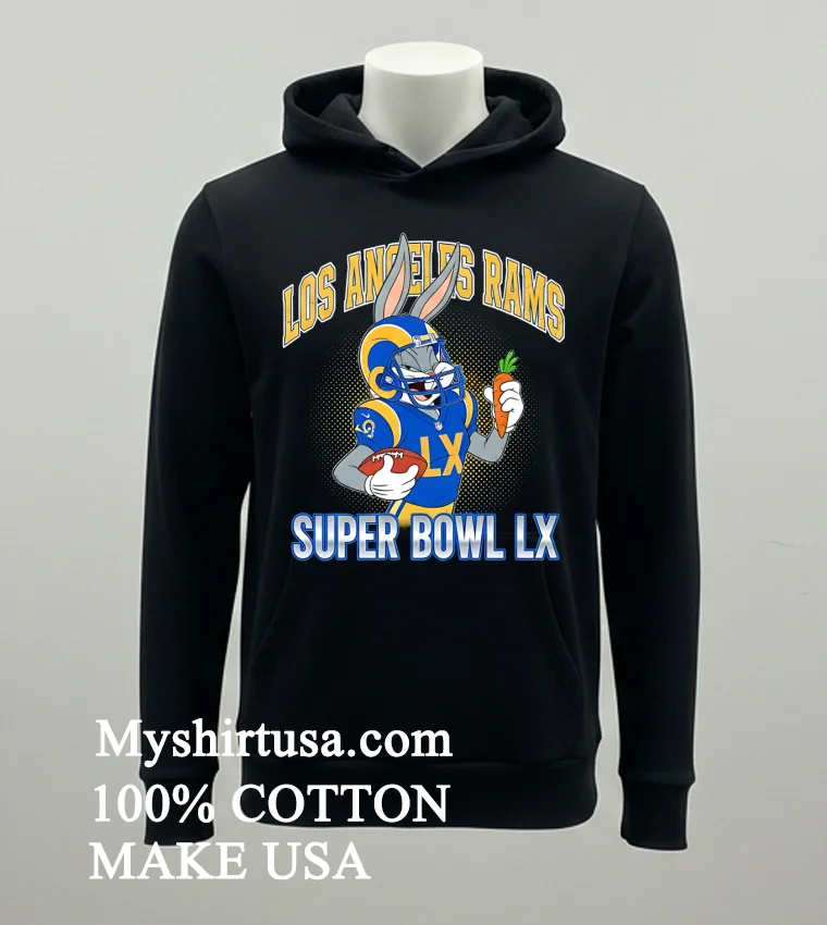La Rams Super Bowl Lx X Bugs Bunny Cartoon Shirt Balck Shirt