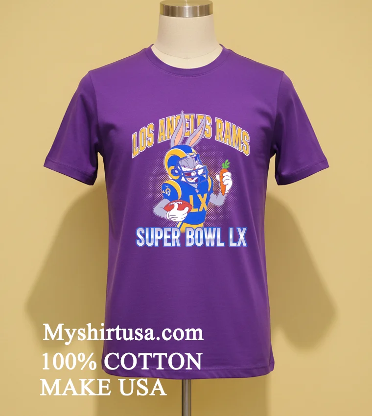 La Rams Super Bowl Lx X Bugs Bunny Cartoon Shirt Purple Shirt
