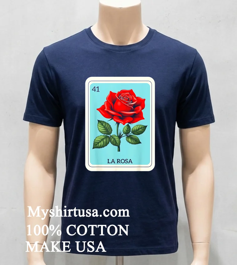 La Rosa Mexican Lottery Card Game Shirt Navy Shirt