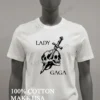 Lady Gaga Sword Through Double Skulls Gothic Graphic Shirt White T Shirt 2
