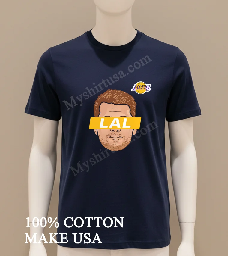 Lal Big Head Luka Doncic Los Angeles Lakers Shirt Navy Shirt