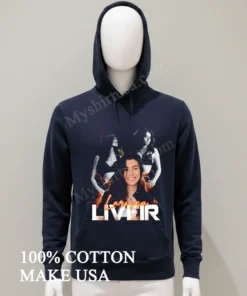 Larissa Liveir Guitarist Portrait With Lightning Graphic Design funny america t-shirts