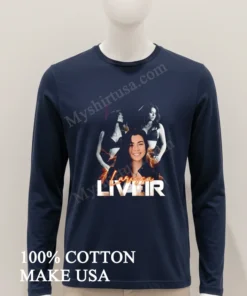 Larissa Liveir Guitarist Portrait With Lightning Graphic Design funny america t-shirts