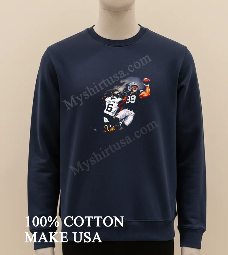 Las Vegas Raiders Griffin And Player 89 Action funny america t-shirts - long sleve shirt Las Vegas Raiders Griffin And Player 89 Action Shirt Long Sleve Shirt