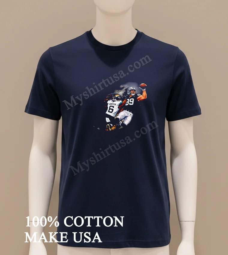 Las Vegas Raiders Griffin And Player 89 Action funny america t-shirts - navy-shirt Las Vegas Raiders Griffin And Player 89 Action Shirt Navy Shirt