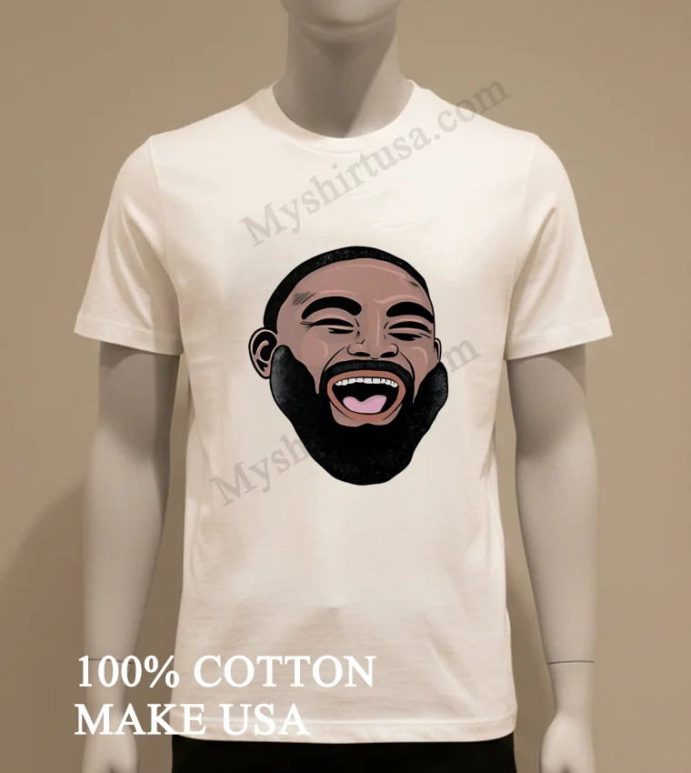 Laughing Man Face With Beard Graphic Design Shirt White T Shirt