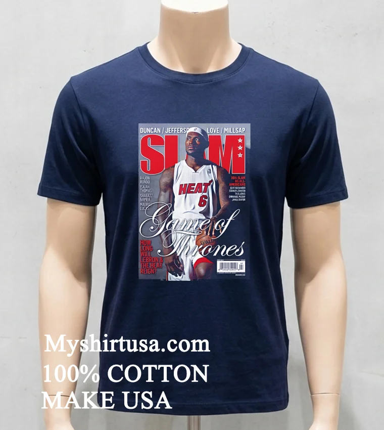 Lebron James Game Of Thrones Heat Slam Cover Nba Basketball Shirt - navy-shirt Lebron James Game Of Thrones Heat Slam Cover Nba Basketball Shirt Navy Shirt