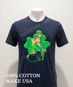 Leprechaun Salt Bae Pouring Gold Coins Into Pot funny america t-shirts