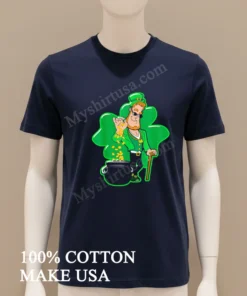 Leprechaun Salt Bae Pouring Gold Coins Into Pot funny america t-shirts