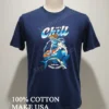 Lets Chill Feels The Good Vibes Surfing Skeleton Fish Shirt Navy Shirt