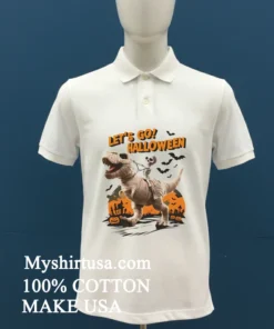 Let S Go Halloween Mummy T Rex Skeleton Bats Pumpkins Shirt