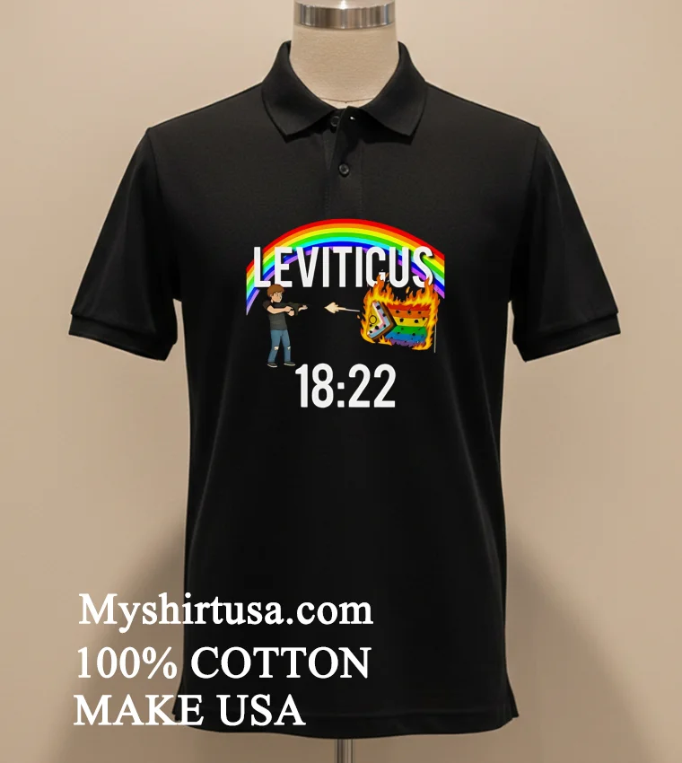 Leviticus 1822 Rainbow Man Shooting Pride Flag Fire funny america t-shirts - balck-shirt Leviticus 1822 Rainbow Man Shooting Pride Flag Fire Shirt Balck Shirt 1